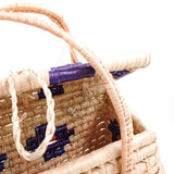 Bolsa rectangular de palma con flores Bolsa rectangular de palma con flores