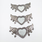 Corazón Milagritos con espejo en hojalata - oxidado Corazón Milagritos con espejo en hojalata - oxidado