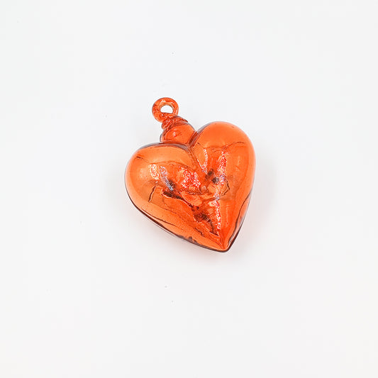 Corazones metálicos de vidrio soplado