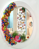 Espejo blanco - Alebrije - Colección artesanal de papel reciclado Espejo blanco - Alebrije - Colección artesanal de papel reciclado