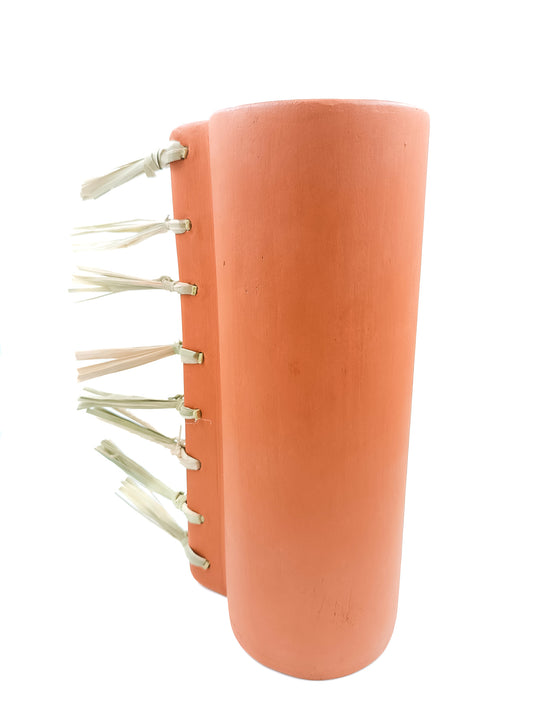 Clay vase with chuspata palm from Michoacán