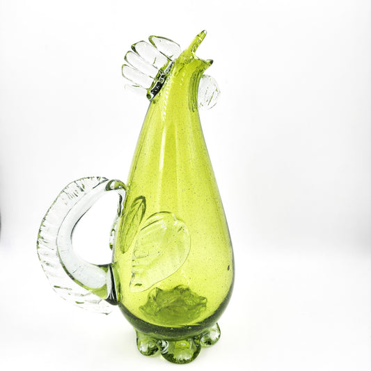 Jarra gallo de vidrio soplado