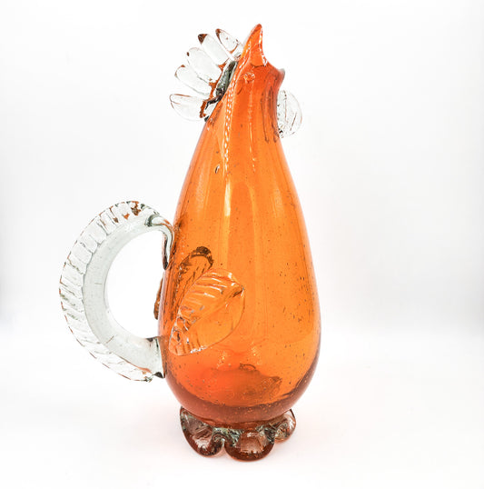 Jarra gallo de vidrio soplado