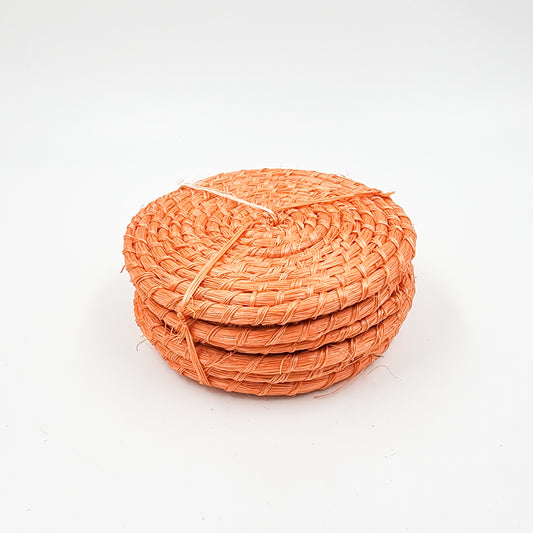 Set de 6 portavasos de henequén artesanales