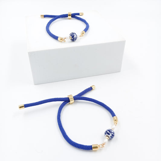 Pulsera de talavera con cordón de nylon ajustable