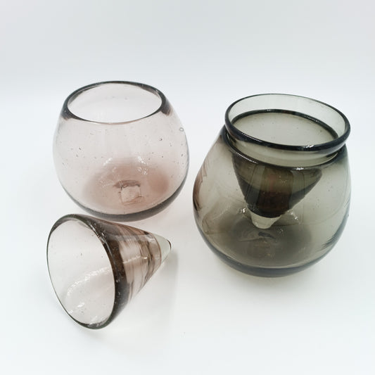 Tequilero enfriador - Set de 2 vasos de vidrio soplado