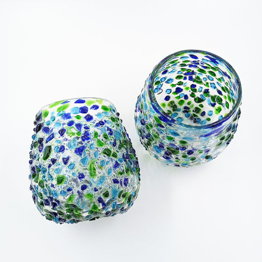 Vasos bola de vidrio soplado - set de dos vasos