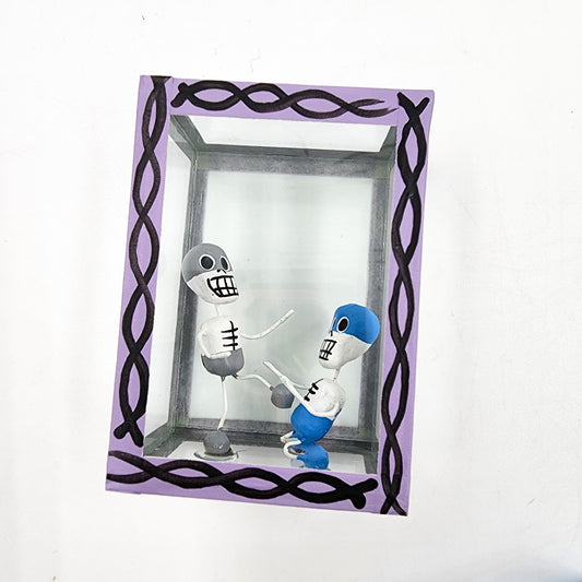 Cajita de la calaverita "Los Luchadores"