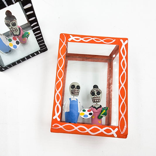 Cajita de la Calaverita Frida Kahlo y Diego