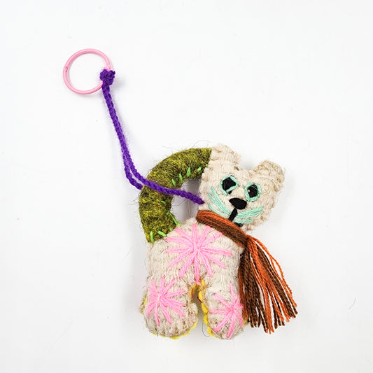 Peluche gato de lana artesanal