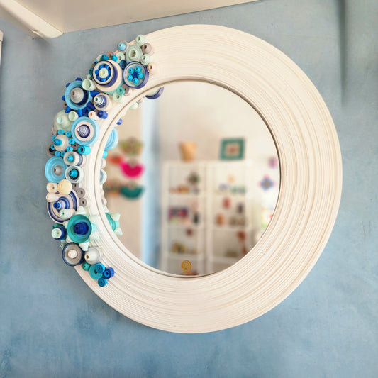 Espejo decorativo original creativo y único hecho en México,  pieza única diseño mexicano contemporáneo
