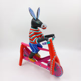 Alebrije burro en bicicleta - San Martín Tilcajete