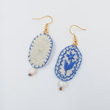 Aretes bordados a mano