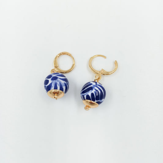 Aretes Talavera y Chapa de Oro 14k