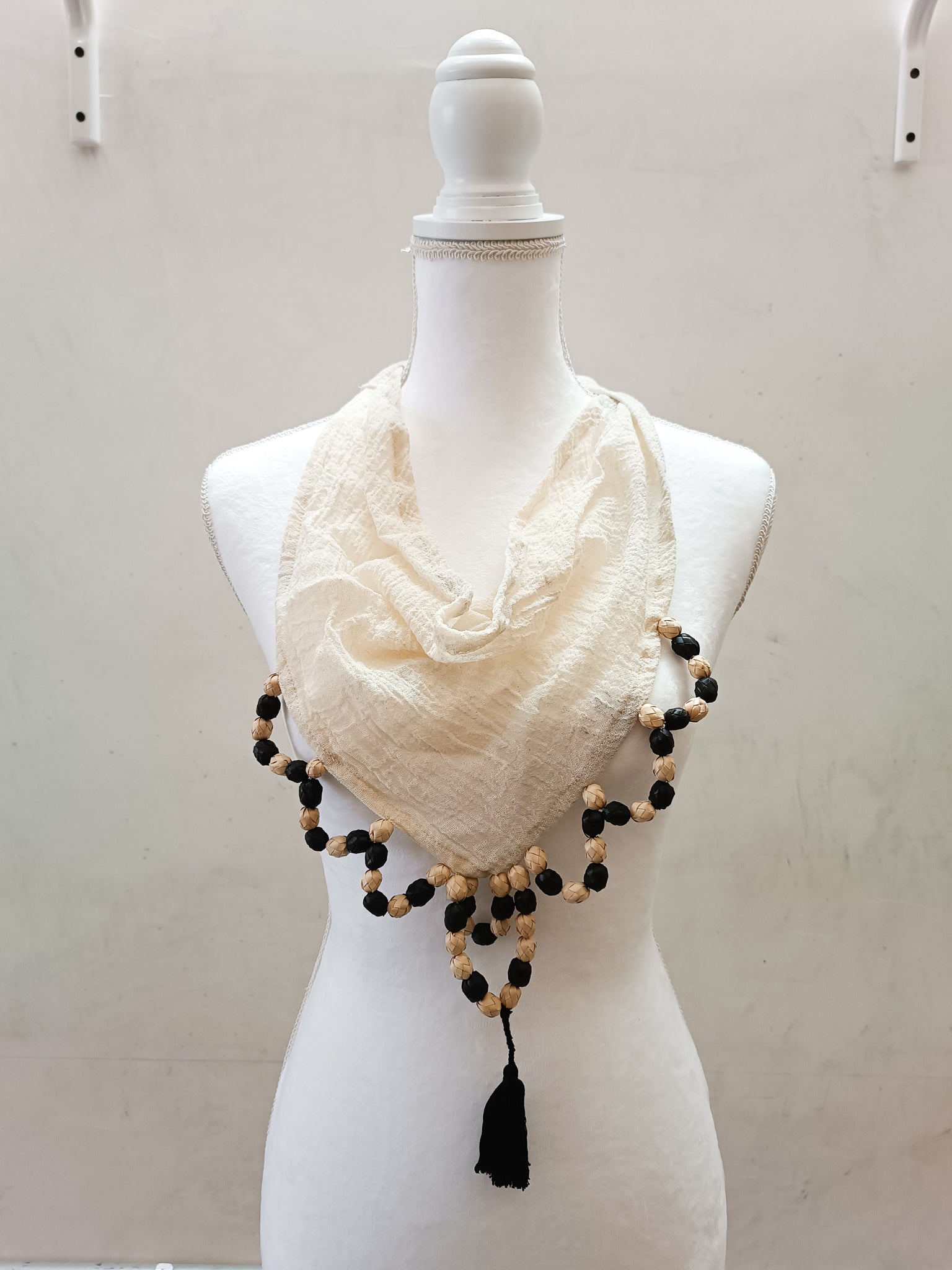 Palm Beaded Cotton Bandana