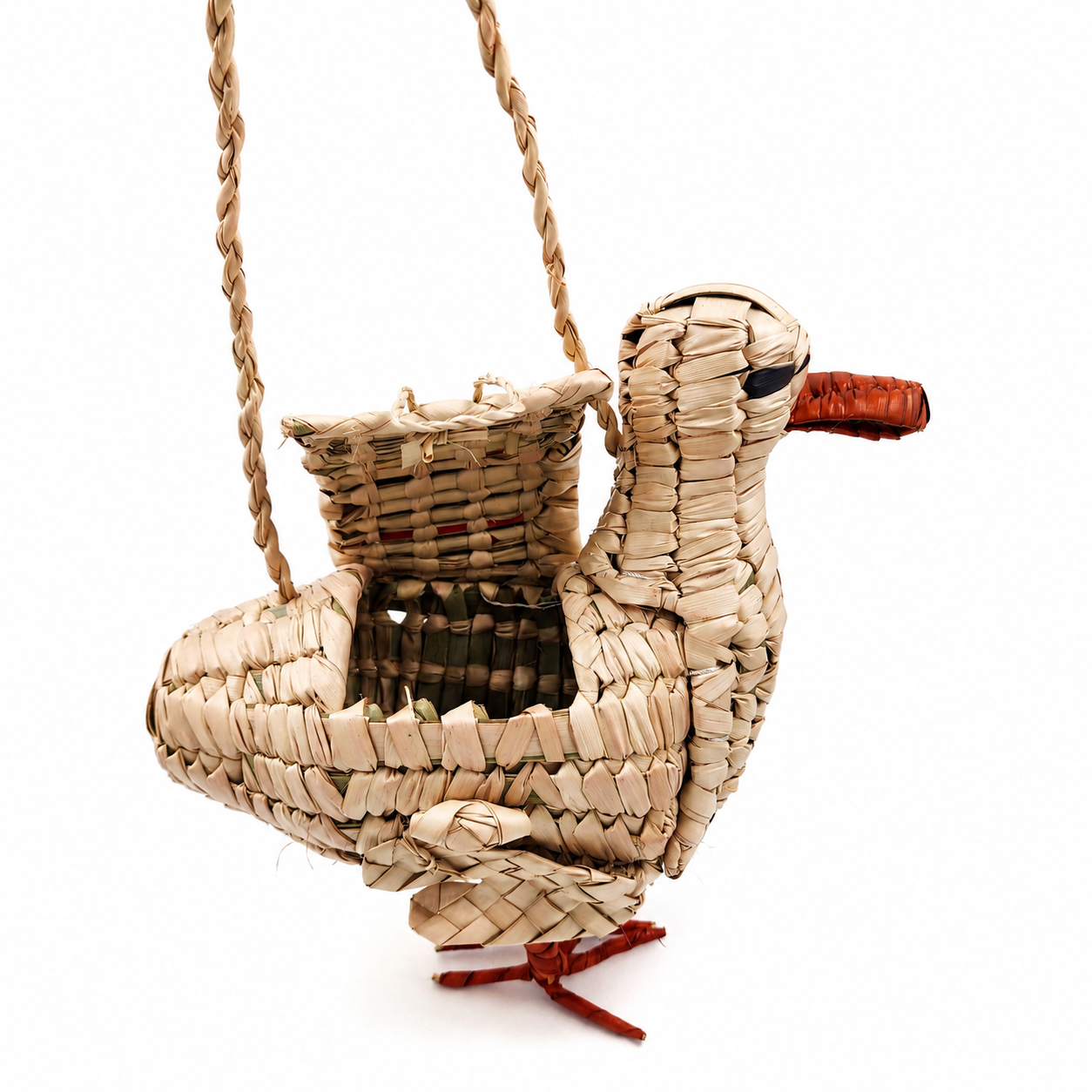Bolsa gaviota tejida en palma