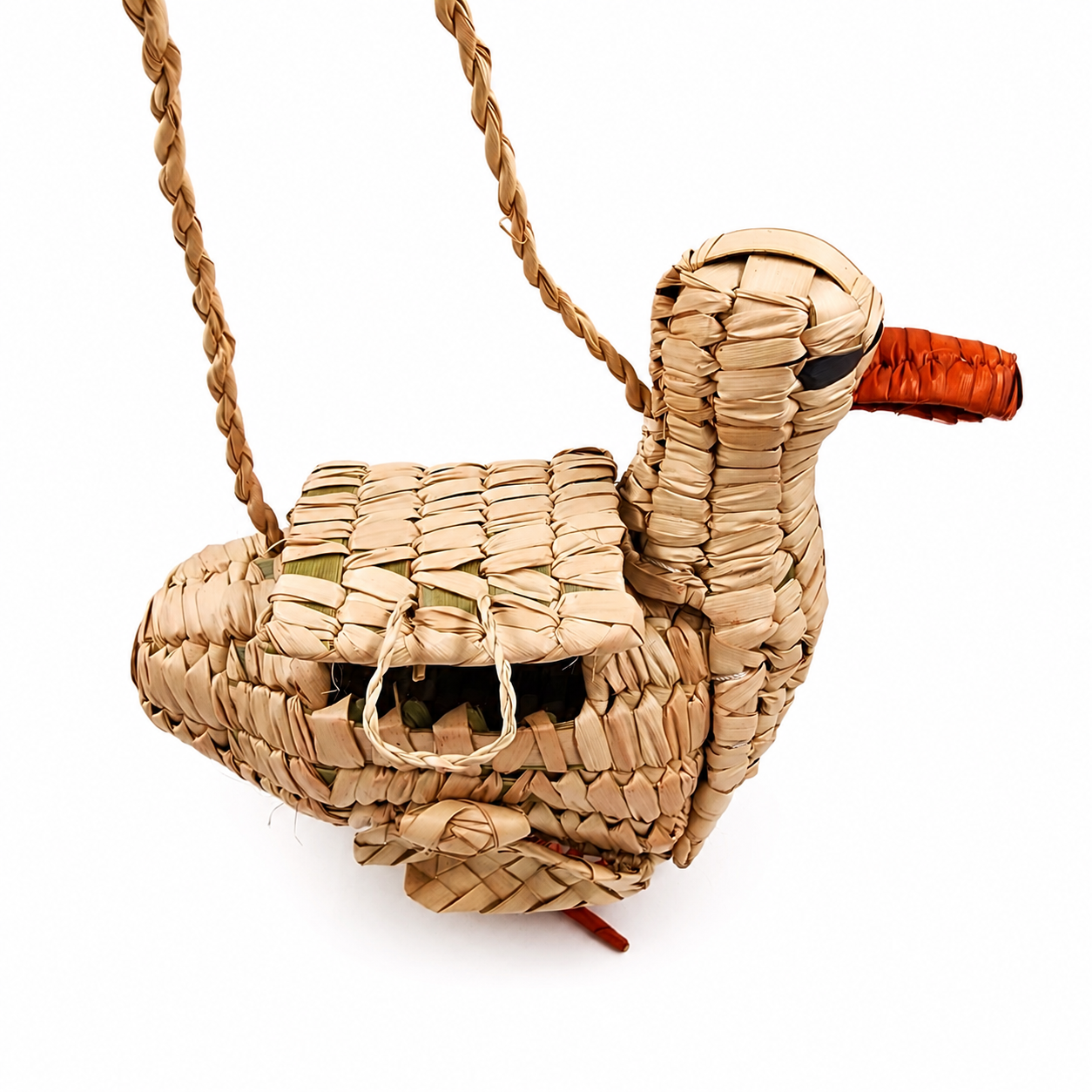 Bolsa gaviota tejida en palma