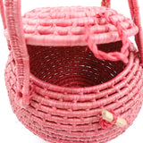 Bolsa globo de palma rosa