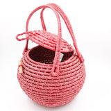 Bolsa globo de palma rosa