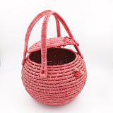 Bolsa globo de palma rosa