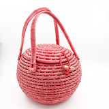Bolsa globo de palma rosa
