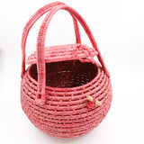 Bolsa globo de palma rosa