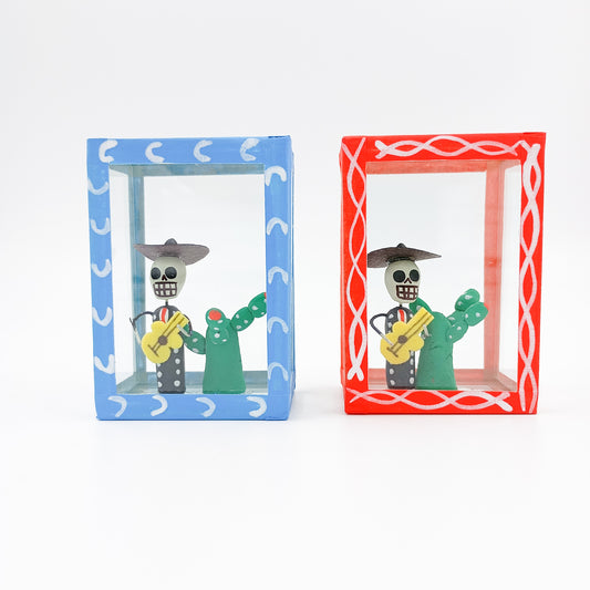 Cajita de la calaverita "El Mariachi con su nopal"