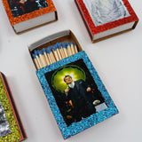 Cajita de cerillos – arte Kitsch mexicano con íconos pop