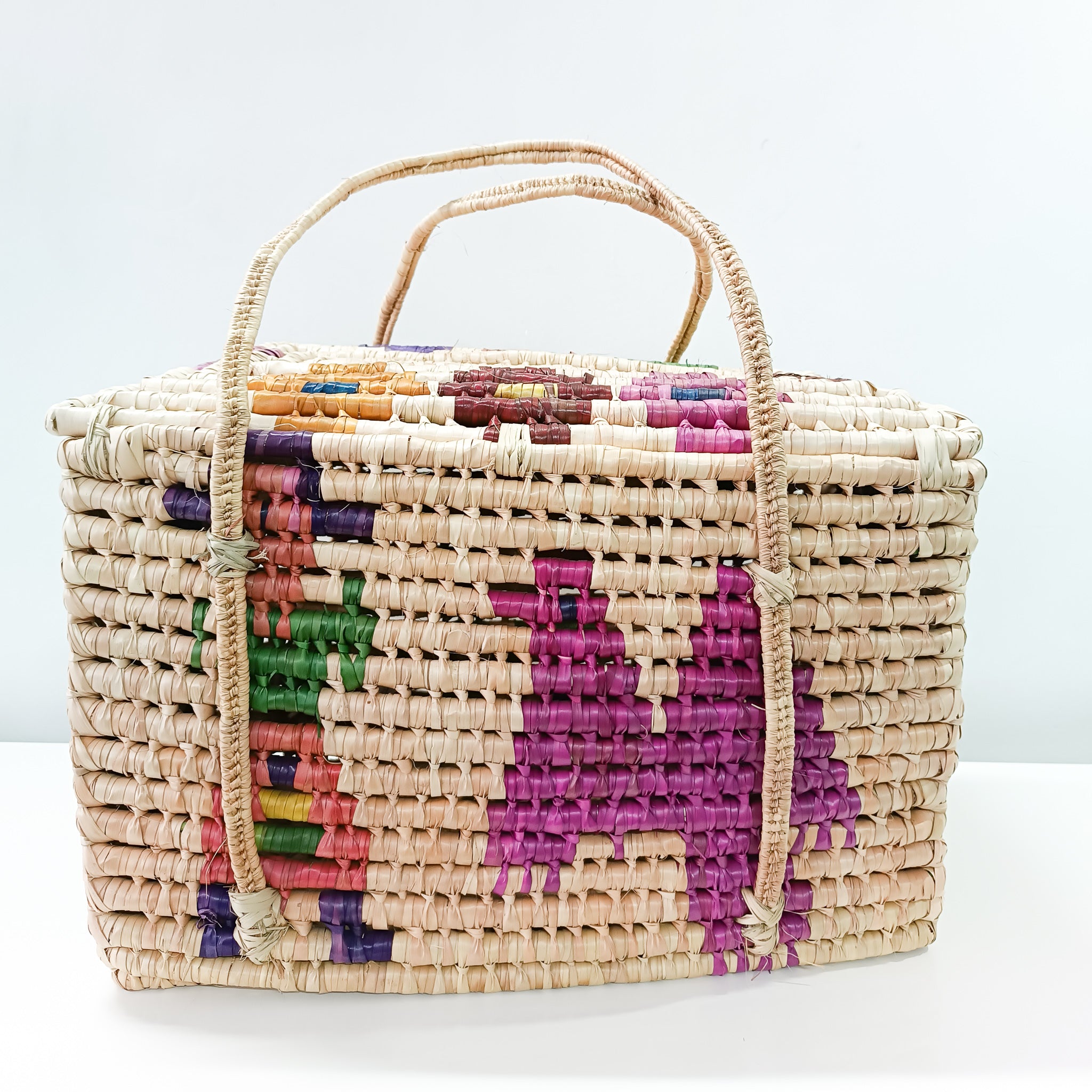 Large baskets woven from natural palm