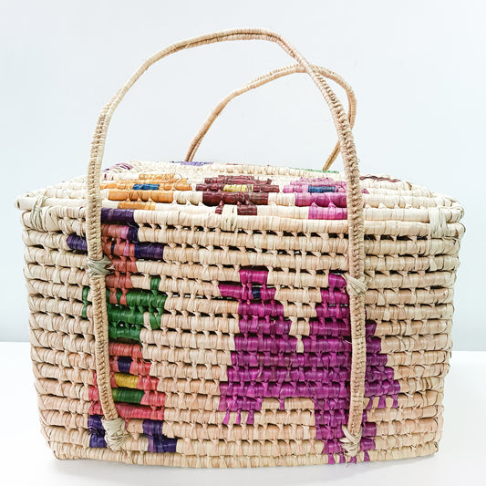 Large baskets woven from natural palm