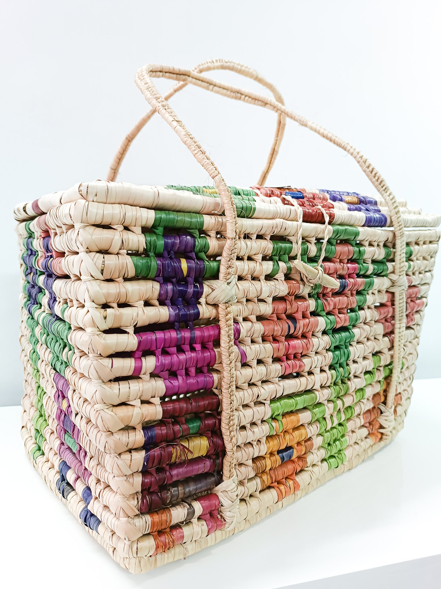 Large baskets woven from natural palm