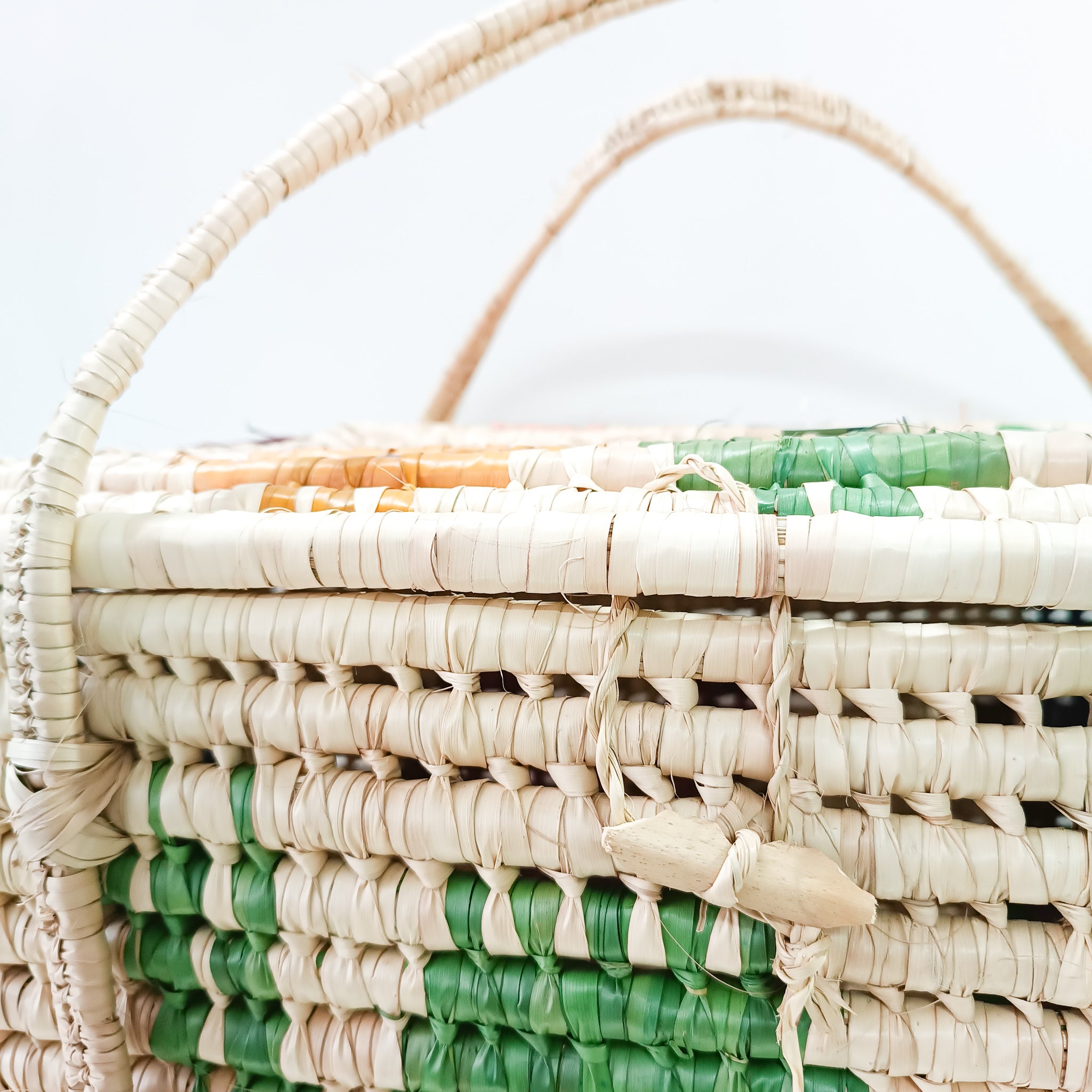 Large baskets woven from natural palm