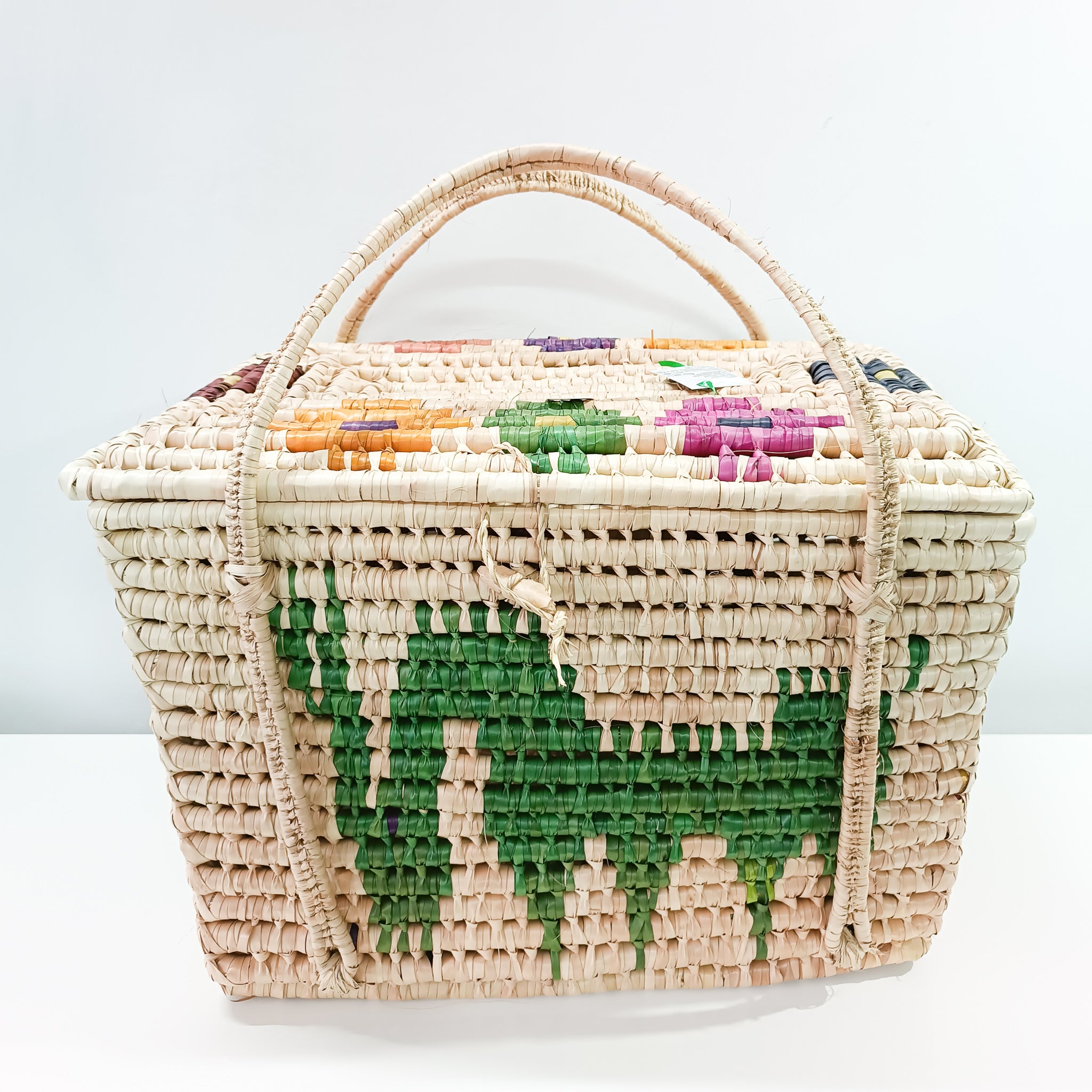 Large baskets woven from natural palm