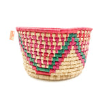 Handmade palm flower basket - red color