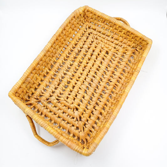 Charola rectangular de palma