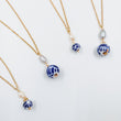 Collar Talavera y perla de río con cadena chapa de oro 14k
