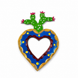 Corazón Milagrito con nopal y espejo de hojalata