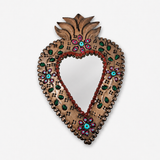 Corazón Milagrito con espejo de hojalata