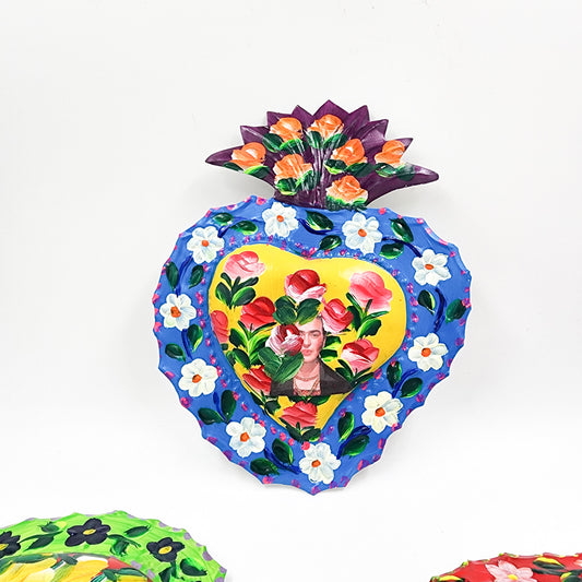 Corazón Frida Kahlo de hojalata