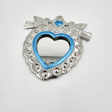 Mirror heart with embossed tin doves