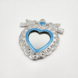 Mirror heart with embossed tin doves