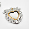 Mirror heart with embossed tin doves