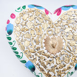 Corazón Grande con Milagritos y flores pintadas