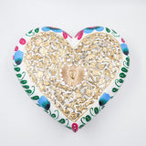 Corazón Grande con Milagritos y flores pintadas
