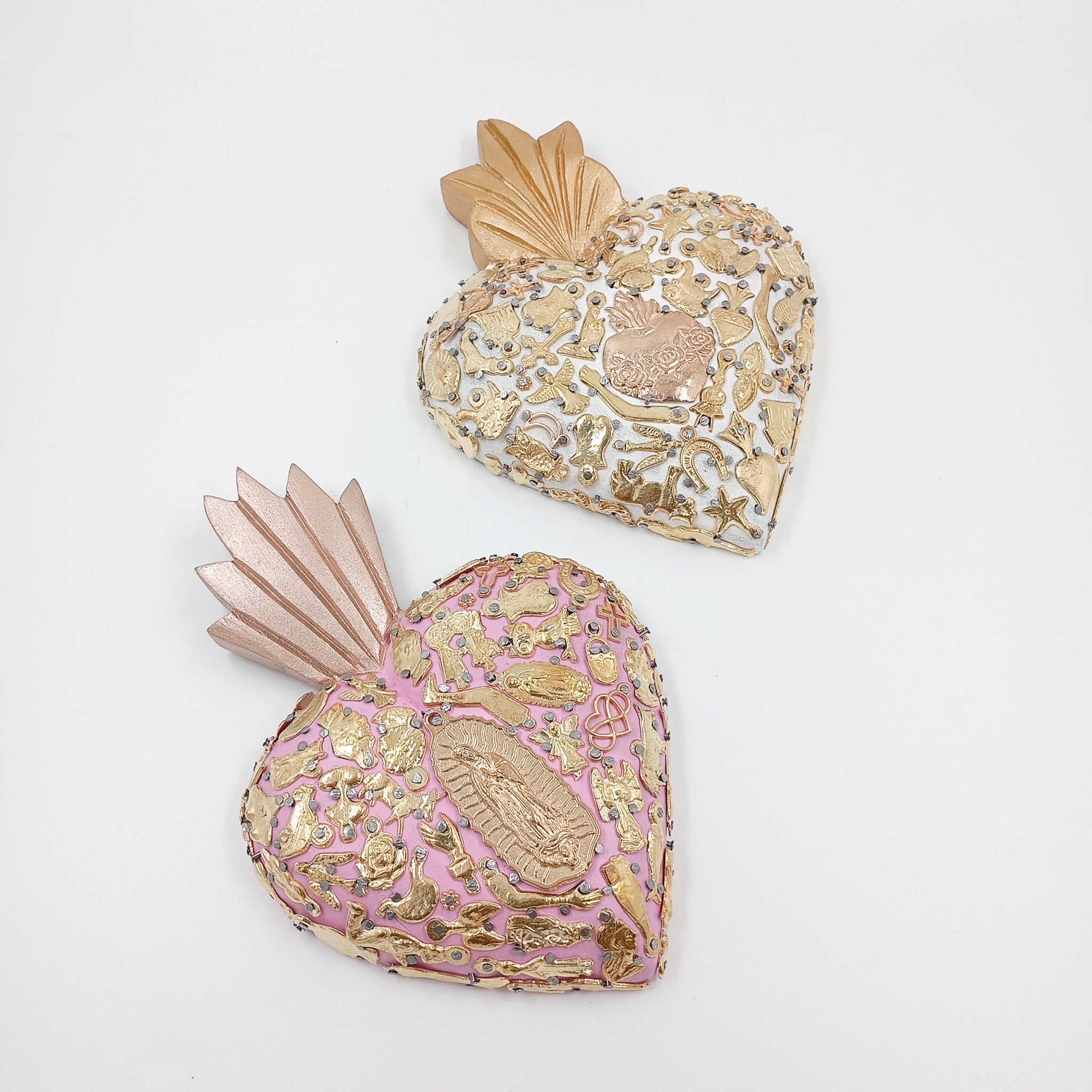 Corazones Milagrito grandes - Virgen y Sagrado Corazón