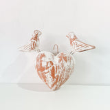 Clay heart with birds