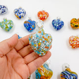 Corazones mini de vidrio soplado