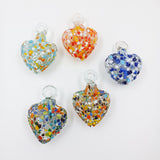 Corazones mini de vidrio soplado