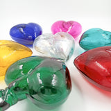 Corazones de vidrio soplado