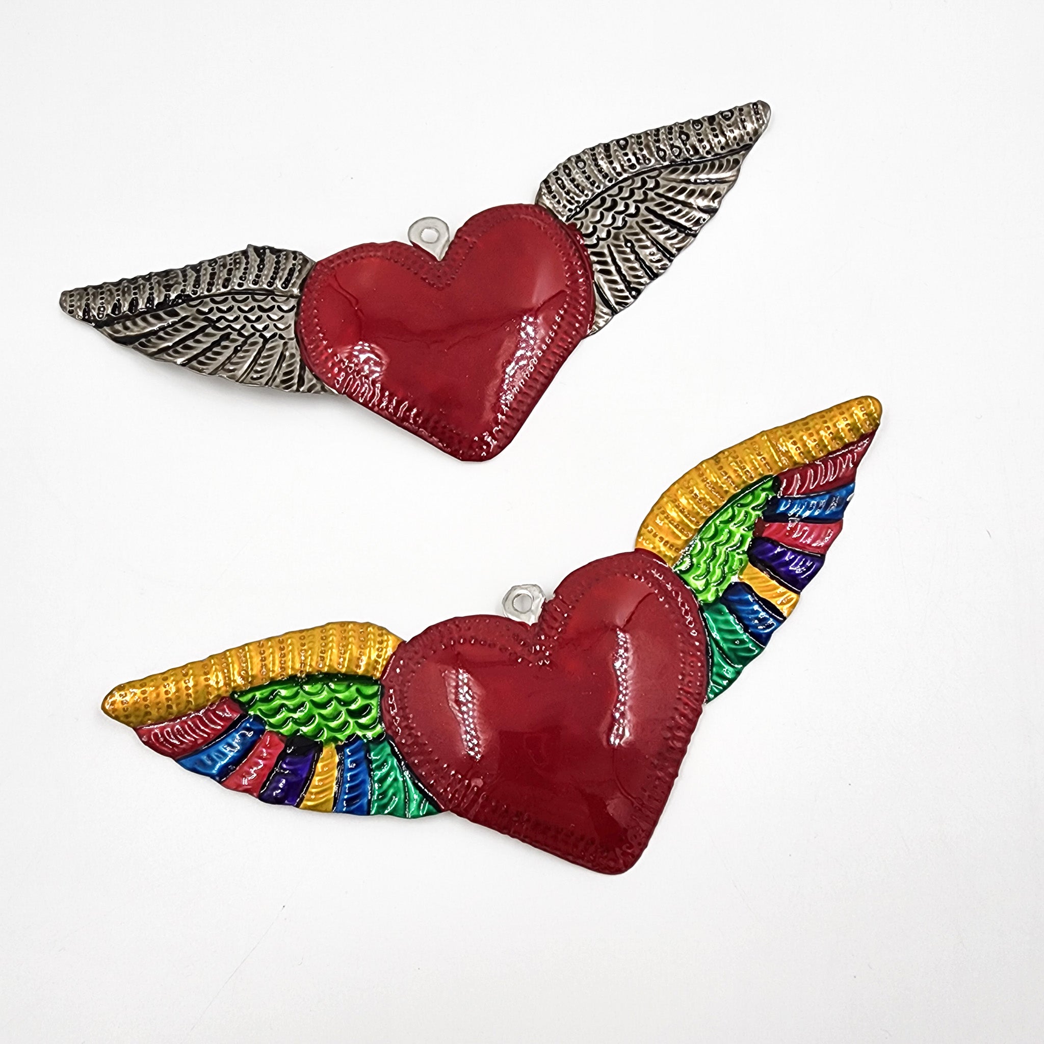 Heart with embossed tin wings